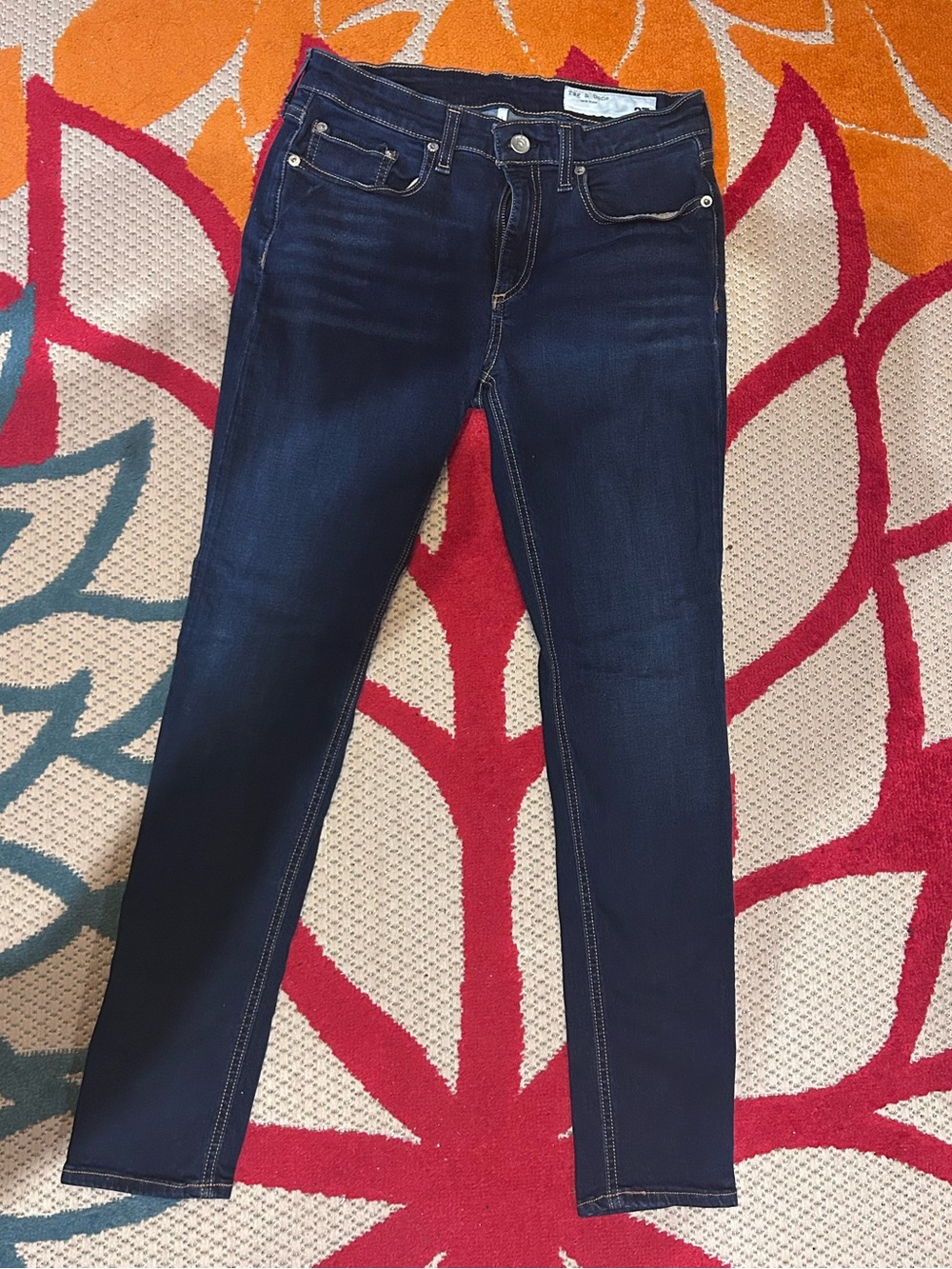 rag & bone Cate Mid-Rise Ankle Dark Indigo Skinny Jeans